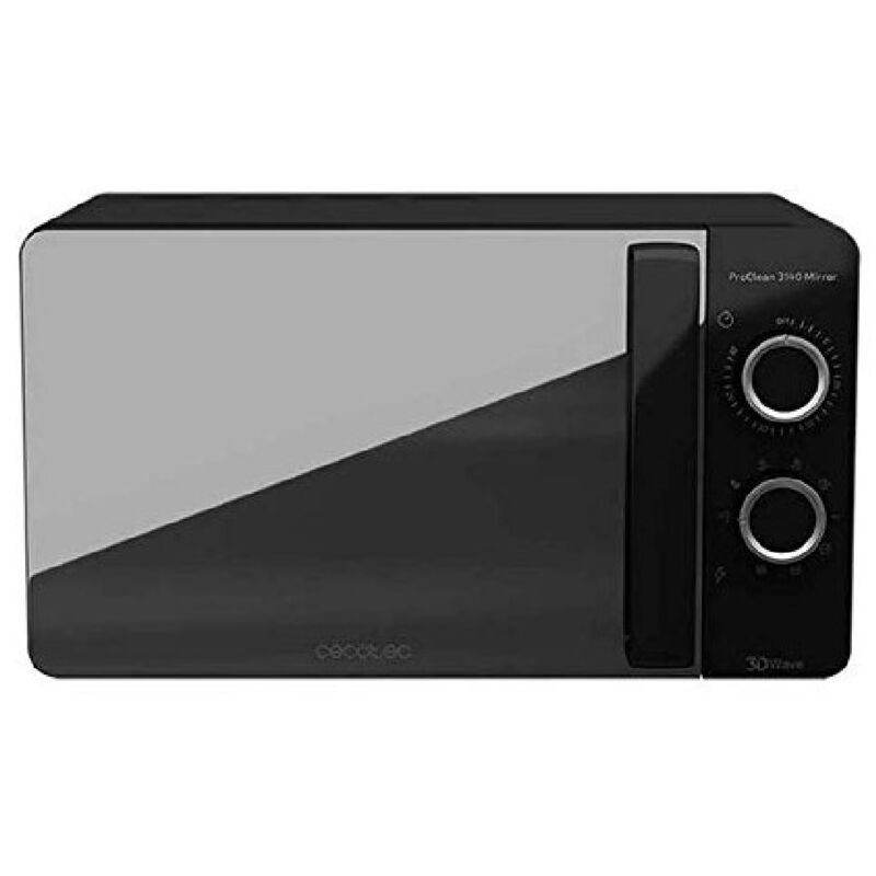 Cecotec - Micro-ondes Noir ProClean 3140 Miroir. 700 w avec 6 niveaux