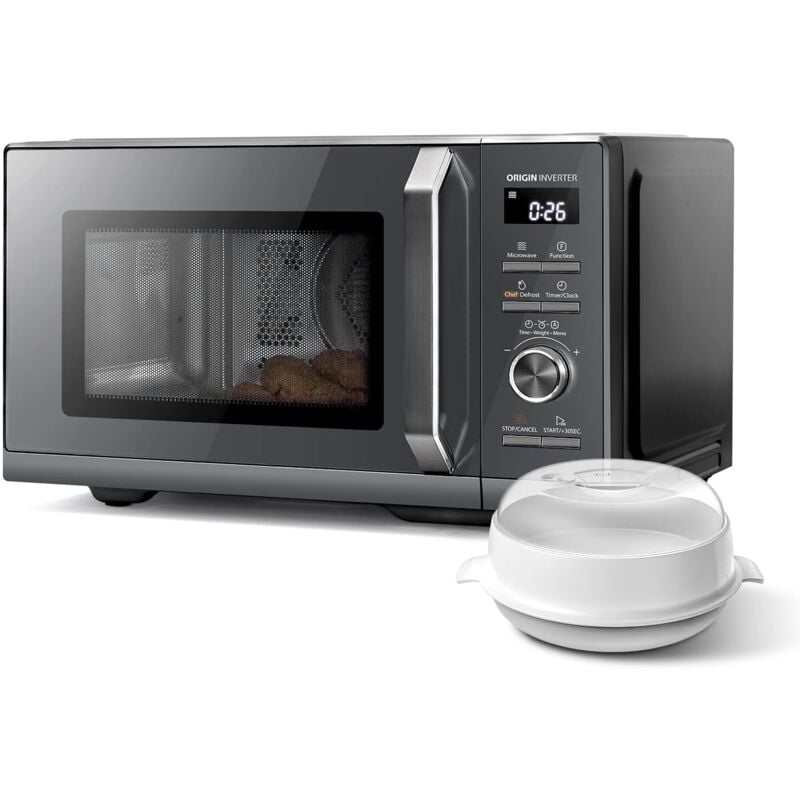 Toshiba - Micro-ondes combiné pose libre MW3-AC26SFI(MG)-900W Grill 1000 w - Friteuse - Air Fry Combo 7-en-1 - 26L - Gris morandi