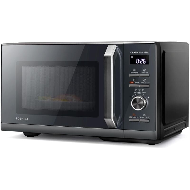 Toshiba - Micro-ondes combiné pose libre MW3-AG25PFI(MG) - Inverter - 900W - Grill 1000 w - 25L 3-in-1 - Gris morandi