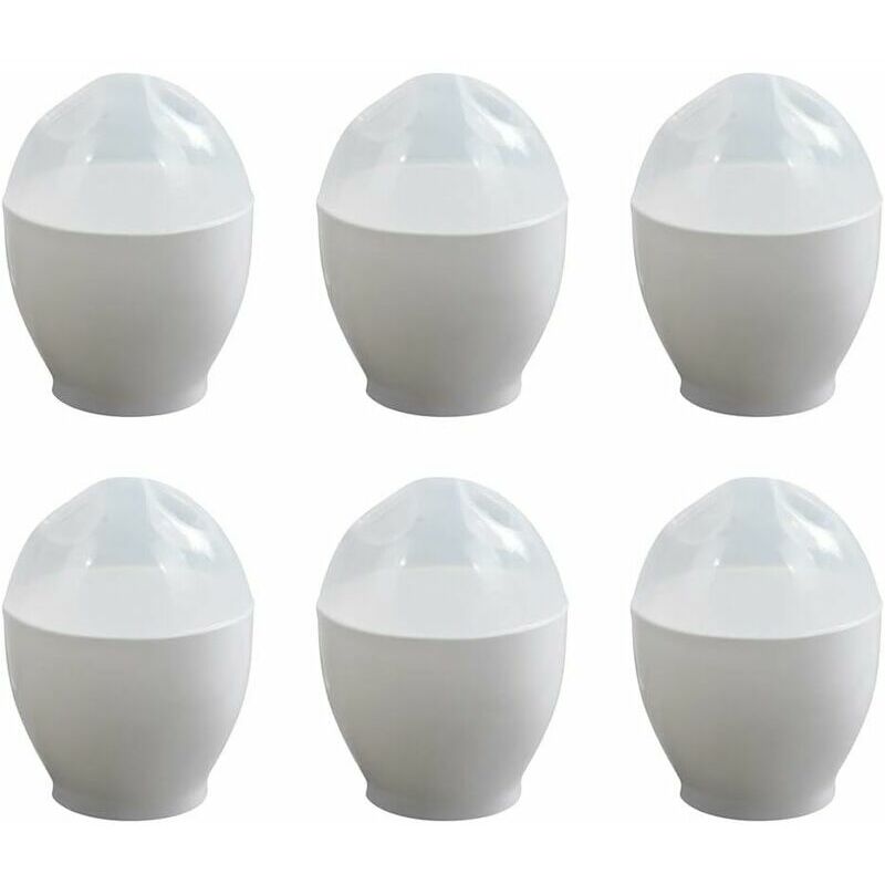 Micro-Ondes Cuiseur à Oeuf Pocheuse à oeufs Micro-Ondes Cuit-ouf Chaudière Oeuf Braconnier Ustensiles de Cuisine Conteneurs pour Oeuf 6 Pièces (Blanc)
