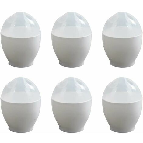 Micro-Ondes Cuiseur à Oeuf Pocheuse à oeufs Micro-Ondes Cuit-ouf Chaudière Oeuf Braconnier Ustensiles de Cuisine Conteneurs pour Oeuf 6 Pièces (Blanc)