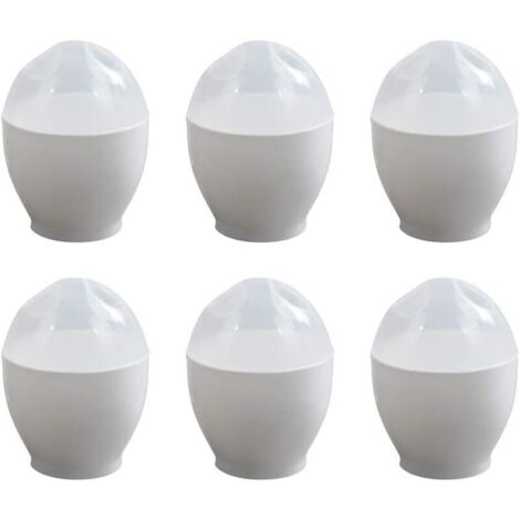Micro-Ondes Cuiseur à Oeuf Pocheuse à oeufs Micro-Ondes Cuit-ouf Chaudière Oeuf Braconnier Ustensiles de Cuisine Conteneurs pour Oeuf 6 Pièces (Blanc)
