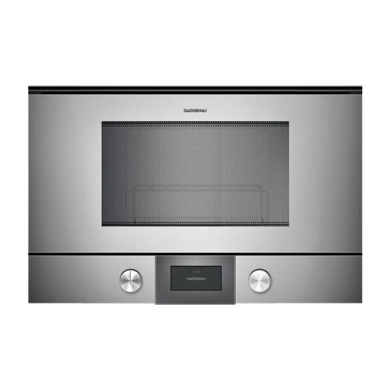 Gaggenau Four à micro-ondes encastrable avec charnières à droite BMP224110 finition acier 60 cm