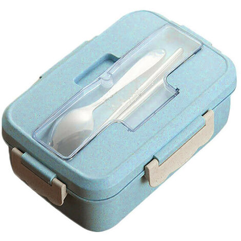 Micro-ondes Paille Bento Lunch Box Cuillère Conteneur De Stockage De Nourriture Enfants Adulte