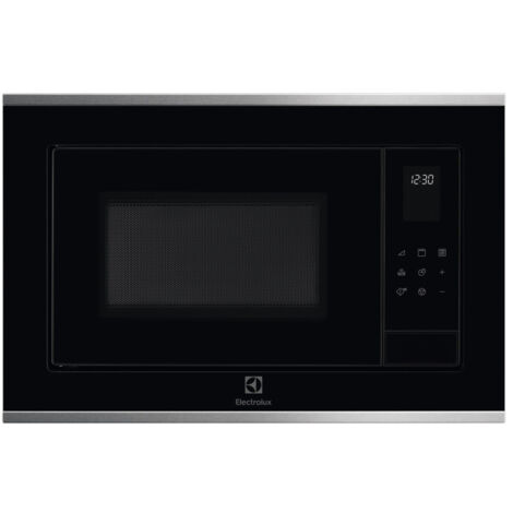 Electrolux – Micro-ondes encastrable 25L – Puissance 900W – Gril 1000W – Design noir et inox anti-trace – Décongélation automatique