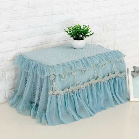 Micro-ondes résistant à l'huile couverture dentelle micro-ondes four couverture cache-poussière couverture serviette tissu four cache-poussière lavable bleu