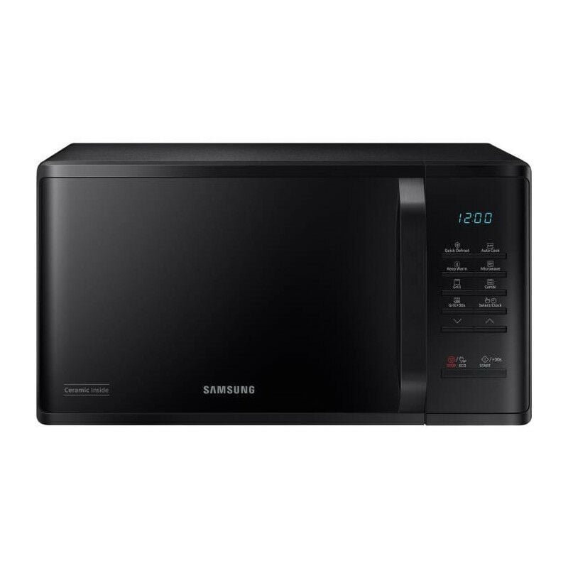 Samsung - Micro-ondes MG23K3513AK - 23L - Gril - Electronique - 800W - 28,8 cm - Cavité céramique émail - Noir