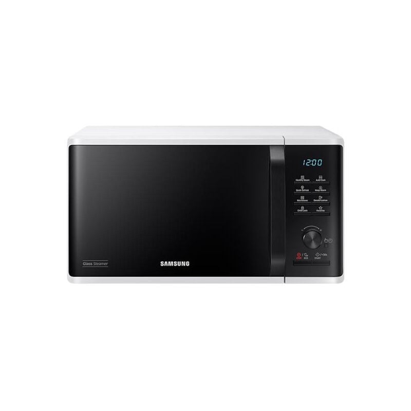 Samsung - Micro-ondes solo 23L MS23K3555EW - Blanc - Contrôle électronique + bouton - Fonction maintien au chaud