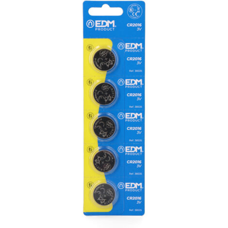 Micro pila de botón litio max-pro cr2016 3 v ø20,0 x 1,6 mm blister 5 uds