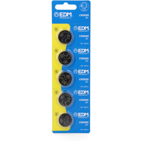 Micro pila de botón litio max-pro cr2025 3 v ø20,0 x 2,5 mm blister 5 uds