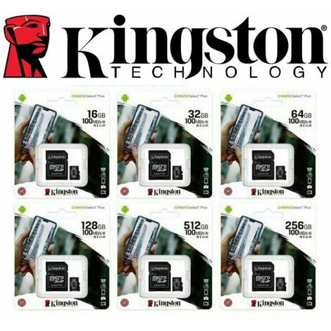 Scheda Micro SD Kingston Technology Canvas Select Plus SDCS2 Classe 10 con  Adattatore SD 256 GB - Memorie e MicroSD - Accessori Smartphone