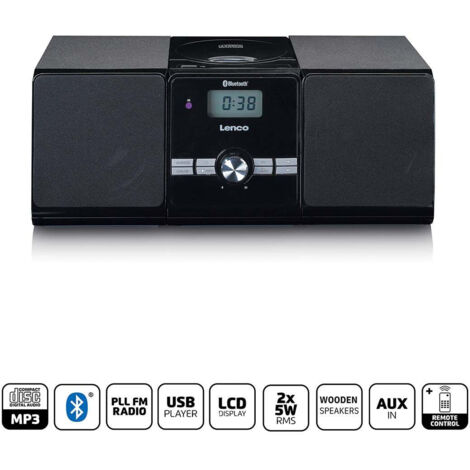 Micro set mit cdmp3 bluetooth usb fernbedienung schwarz
