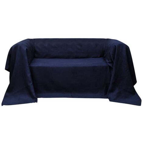 Micro-Suede Sofaüberwurf Tagesdecke Marineblau 210 x 280 cm