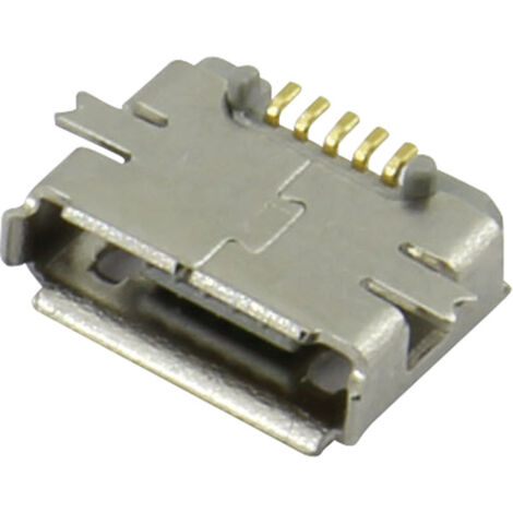 Micro USB Einbaubuchse Buchse, Einbau horizontal 207A-ABA0-R Micro USB Einbaubuchse TYP AB 207A-ABA0