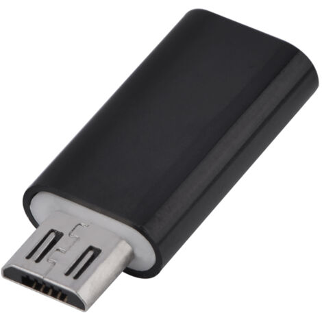 Micro-USB-Stecker auf USB-Typ-C-Buchse 3.0 Adapter – Android-Lade- und Synchronisierungsadapter (Schwarz)