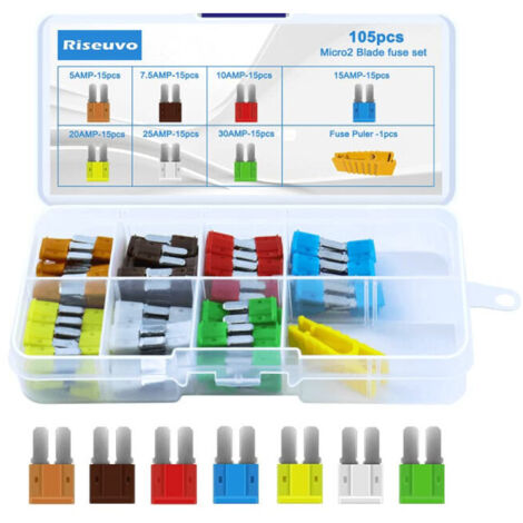 Micro2 105pcs ATR Blade Fuses 5A 7.5A 10A 15A 20A 25A 30A for Car Boat RV Trike SUV