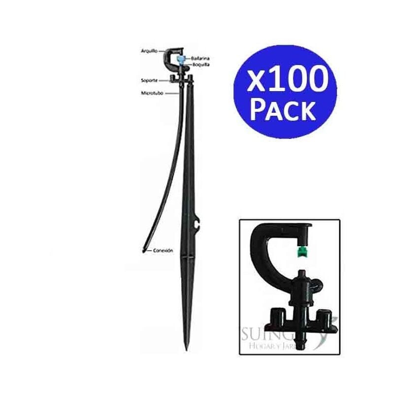 

Microaspersor de riego 90º con estaca. 100 unidades