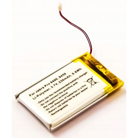 MicroBattery MBXJA-BA0001 auricular / audífono accesorio Batería - Accesorio para auriculares (Batería, Jabra, Pro 9400, Pro 9450, Pro 9460, Pro 9465, Pro 9470, Polímero de litio, 230 mAh, 3,7 V)