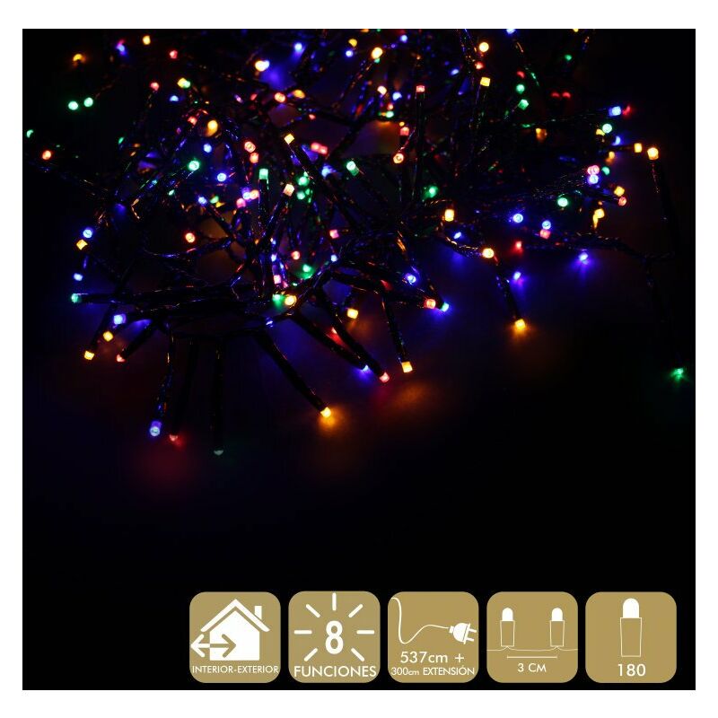 

Microbombilla Led 180 Luces 8 Funciones Multicolor