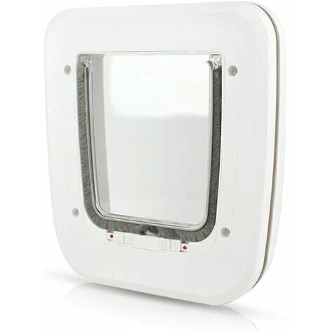 DEWDAT Microchip Cat Flap 4-Position Locking Cat Flap Cat Flaps for Small Animals Easy to Install