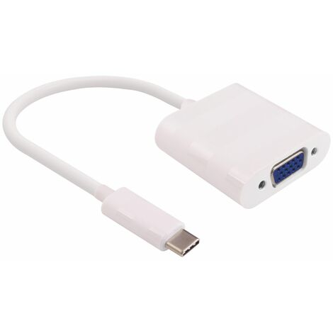 Microconnect - 0.2m USB c - d-Sub - Adaptador para Cable (USB с, d-Sub, Macho/Hembra, Color Blanco)