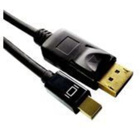 Microconnect 2m Mini Displayport/Displayport Schwarz - Displayport Kabel (2m, Mini DisplayPort, DisplayPort, Stecker, Stecker, Gold)