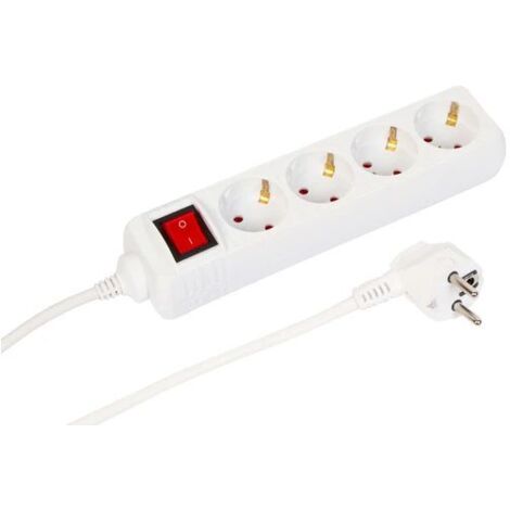 MicroConnect 4x multipresa Schuko con interruttore 1,5M, bianco, MC-GRU00415WS