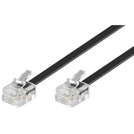 Microconnect 6m RJ11 m/m Telephone Cable Black - Landline Telephone Cable (6 m, RJ11, RJ11, Black, Male Connector/Male Connector)