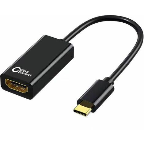 Microconnect Adaptateur de câble USB3.1CHDMI-S USB C HDMI Noir - Adaptateur de câble (USB C, HDMI, Connecteur mâle / Connecteur femelle, 0.15 m, Noir)