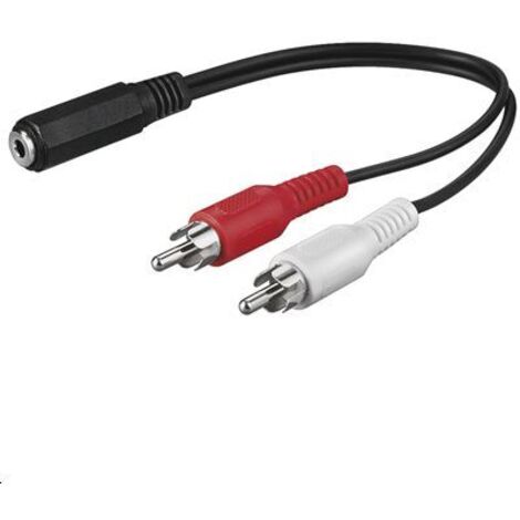 Microconnect AUDALH02 Audiokabel 0,2 m 2 x RCA 3,5mm Rot, Weiß, Schwarz