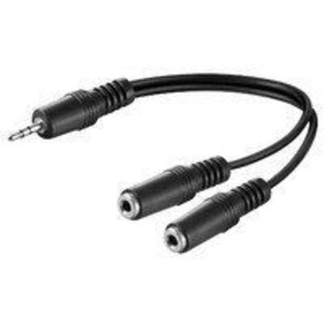 Microconnect AUDLR02 cable de audio 0.2 m 3.5mm 2 x 3.5mm Schwarz