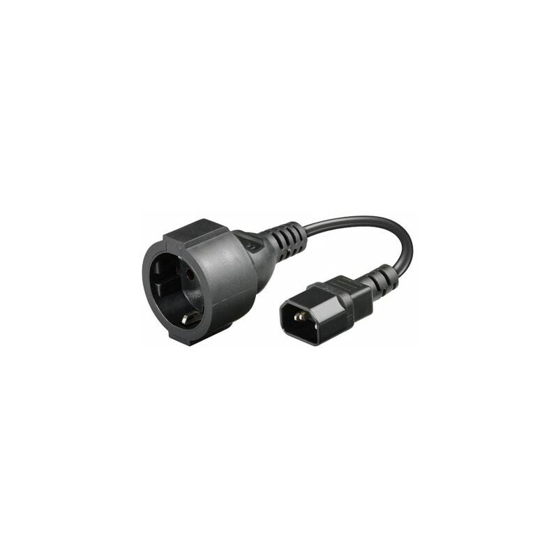 Microconnect C14, M/F, 0.75m 0.75m C14 Koppler Schwarz - Kabel (M/F, 0.75m, 0.75m, C14 Koppler, 250, 10-16, Schwarz)