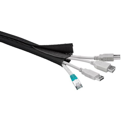 MicroConnect Cablesock mit Klettverschluss, 1,8 m, Schwarz, CABLESOCK
