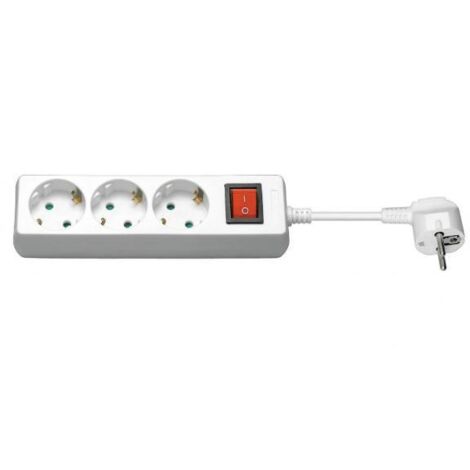 Microconnect GRU0033WS limitatore di tensione 3 prese AC 3 m White - Striscia di alimentazione (3 prese AC, 3 m, Bianco, 1 pz, alimentazione AC)