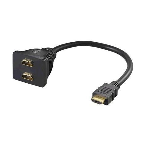 Microconnect HDM19M19F19F cable HDMI 0,2 m HDMI tipo A (Estándar) Negro