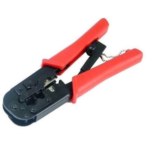 MicroConnect IC-T-WC-02 - Professionelle Crimpzange für RJ45-, RJ11-, RJ12-Steckverbinder, Farbe schwarz