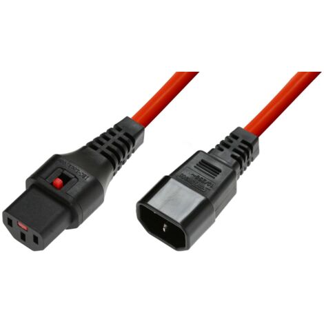 Microconnect MC-C13C14LOCK-0.5M cable de transmission Red 0.5 m C13 coupler C14 coupler