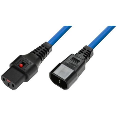 Microconnect MC-C13C14LOCK-0.5MB cable de transmission Blue 0.5 m C13 coupler C14 coupler
