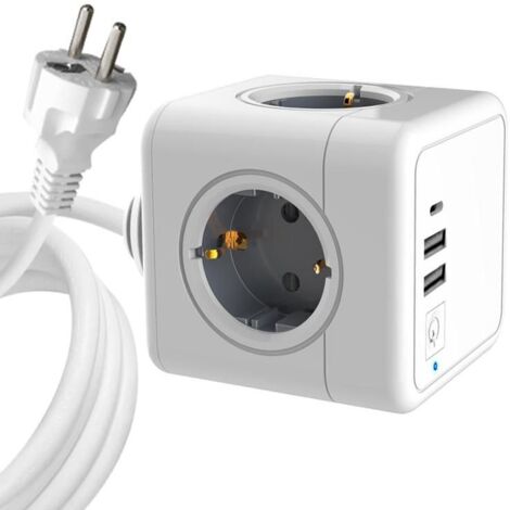 Microconnect MC-CUBE015USBC presa multipla 1,5 m 4 prese CA per interni White