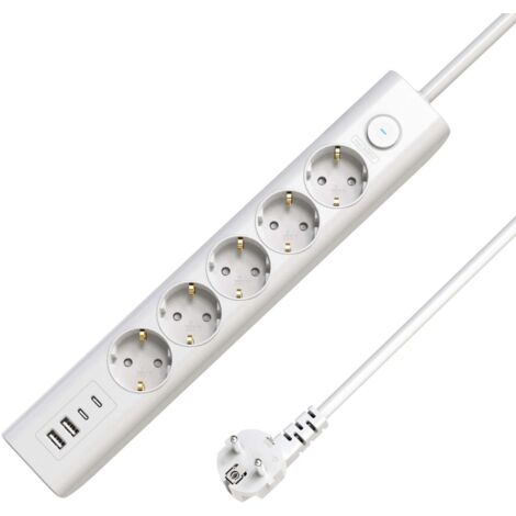 Microconnect MC-GRU00515WS-USB base múltiple 1,5 m 5 salidas AC Interior Blanco