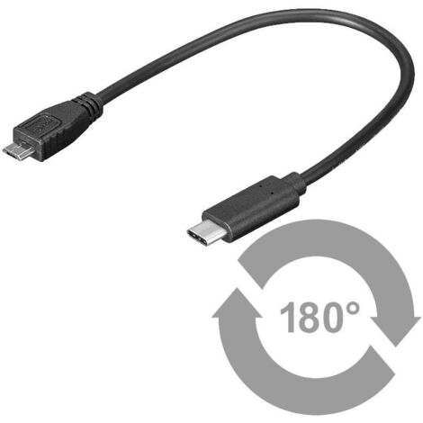MicroConnect Micro USB B/USB C - 0.2 m - 0,2 m - Micro-USB B - USB C - 2.0/3.2 Gen 1 (3.1 Gen 1) - Male connector / Male connector - Noir (USB3.1CAMB02)