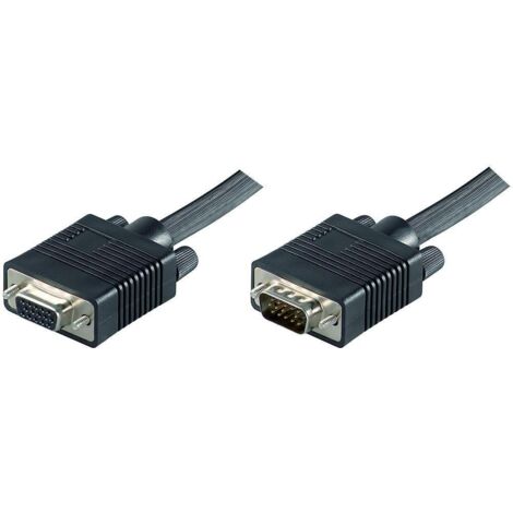 MicroConnect MONGH5B - 5 m - VGA (D-Sub) - VGA (D-Sub) - Mâle - Femelle - Noir