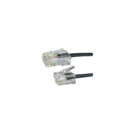 Microconnect MPK460S 10 m câble téléphonique Noir - - câble téléphonique terrestre (10 m, RJ11, RJ45, Noir, Connecteur mâle / Connecteur mâle)