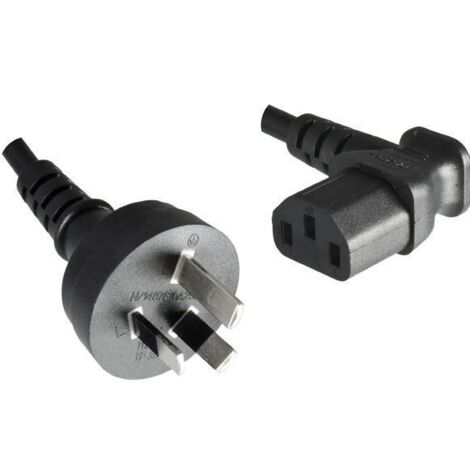 Microconnect - Pe010418australia-a Cavo di alimentazione nero con spina di alimentazione da 1,8 m tipo i c13 Coupler