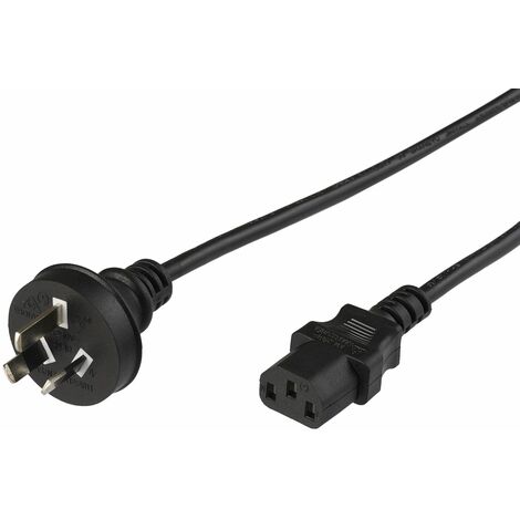 Microconnect PE010418AUSTRALIA - Câble (connecteur mâle/connecteur femelle, coupleur C13, noir)