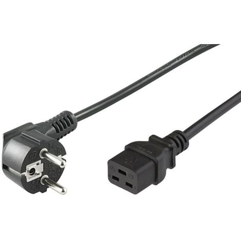 Microconnect PE07719005 cable de transmission Black 0.5 m CEE7/7 C19 coupler