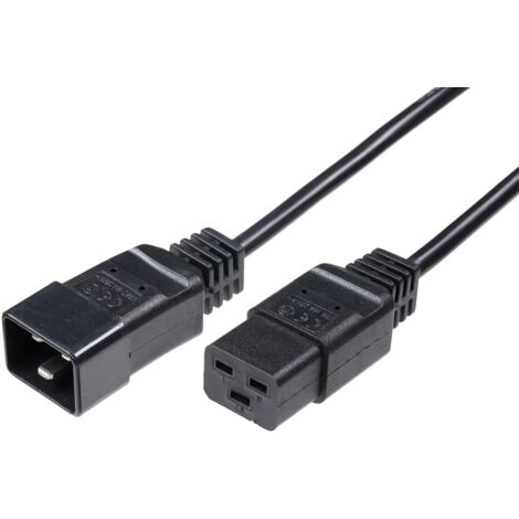 Microconnect PE141530 cable de transmission Black 3 m C20 coupler C19 coupler
