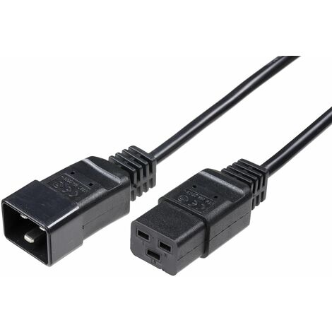 Microconnect PE141550 - Cavo (5 m, connettore maschio/connettore femmina, accoppiatore C19, accoppiatore C20, nero)