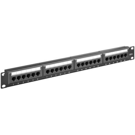Microconnect PP-013 Panel de parcheo - Bahía de Entrada (Cat6, Negro)