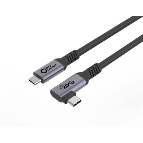 MicroConnect Premium USB-C Kabel 3m 20Gbps, 100W, USB 3.2 Gen 2x2, abgewinkelt, USB3.2CC3-A